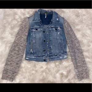 Free People Jean Jacket Hoodie